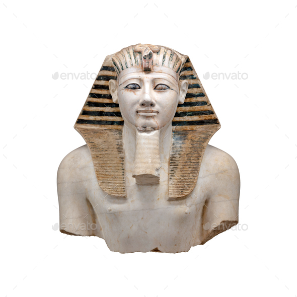 Statue Of Ancient Egytpiant Pharaoh Thutmose III Isolated Stock Photo ...